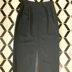 - Chaus black midi skirt with front center slit